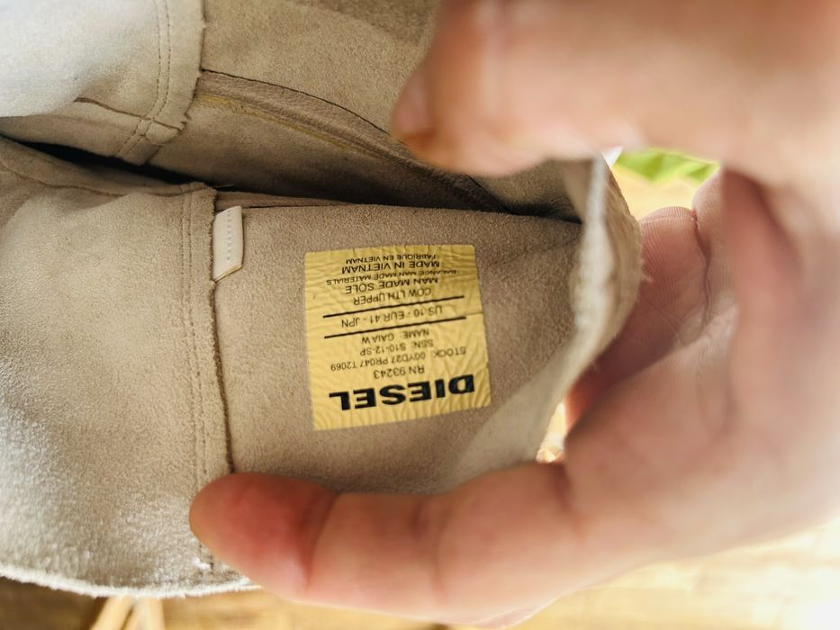 Cizme stil mocasin vara, piele intoarsa original Diesel