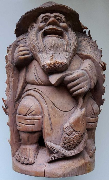 Sculptură în bambus, Dimensiuni 29,5 cm