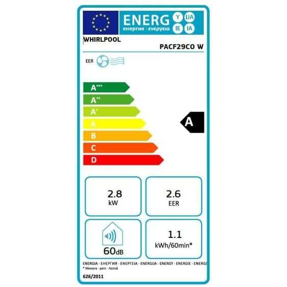 Мобилен климатик Whirlpool 9000 BTU + подарък уплътнител