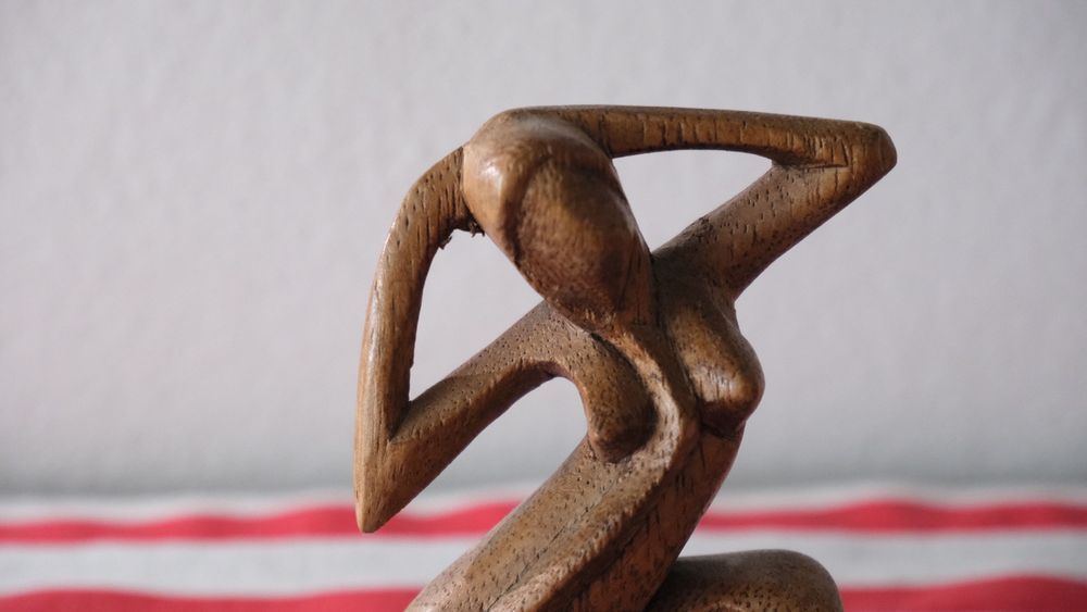 Wooden Hand Carved Woman Sculpture