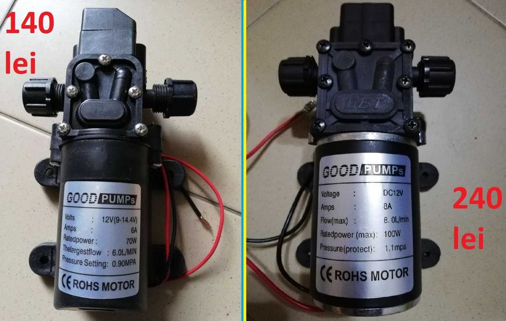 Dus stropit pompa 12V presostat rulota 6 - 8l/min food