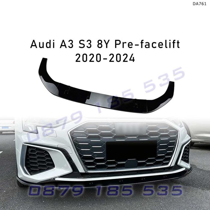 Тунинг лип спойлер предна броня Audi A3 8Y S3 ауди а3 lip spoiler