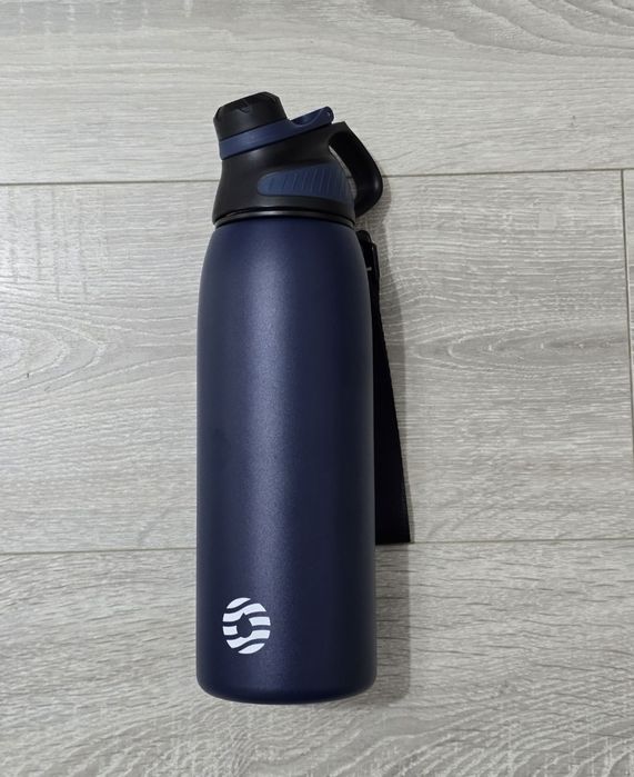 Sticlă sport Fjbottle inox 1L termos, capac magnetic, albastră