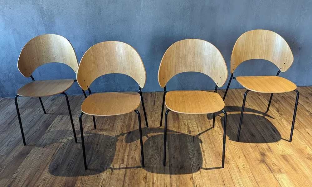 Трапезен стол Karino натурален и черен