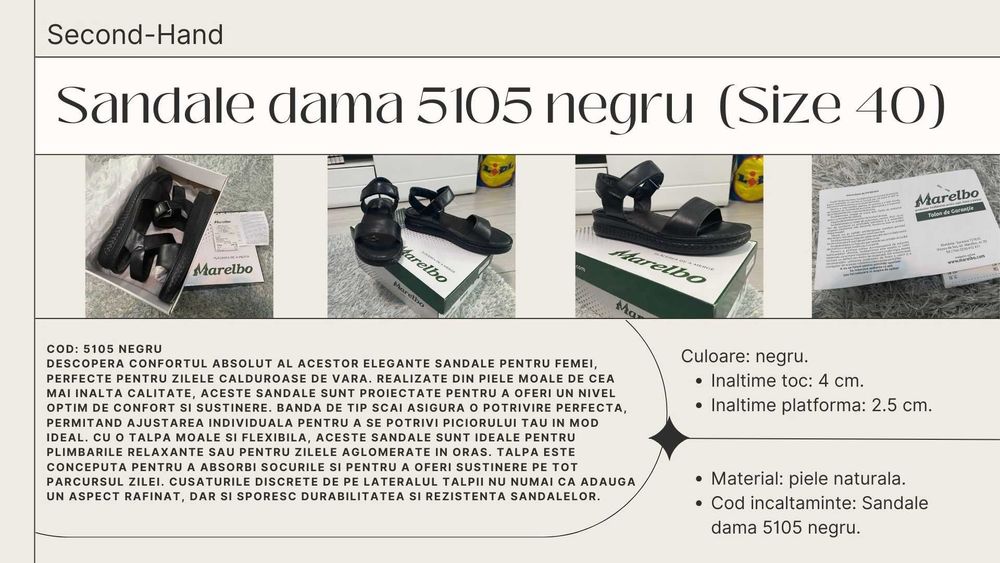 Sandale damă Marelbo, piele naturală