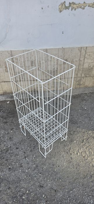 Метален промо кош за магазин – стелаж с регулируемо дъно, 40×27×79 см