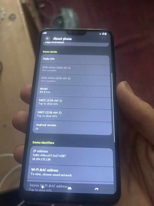 Xiaomi Mi 8 Lite – Android 16 + Baterie Nouă