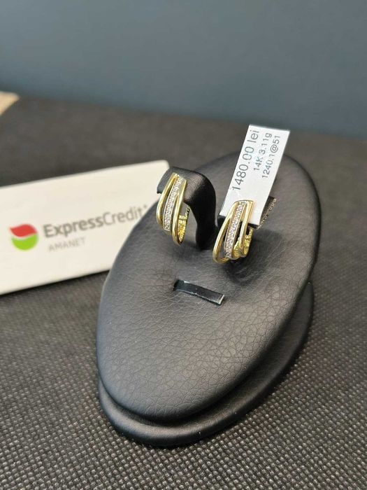 (AG51) Cercei aur 14K 3.11g b1240 - Garantie 2 ani!