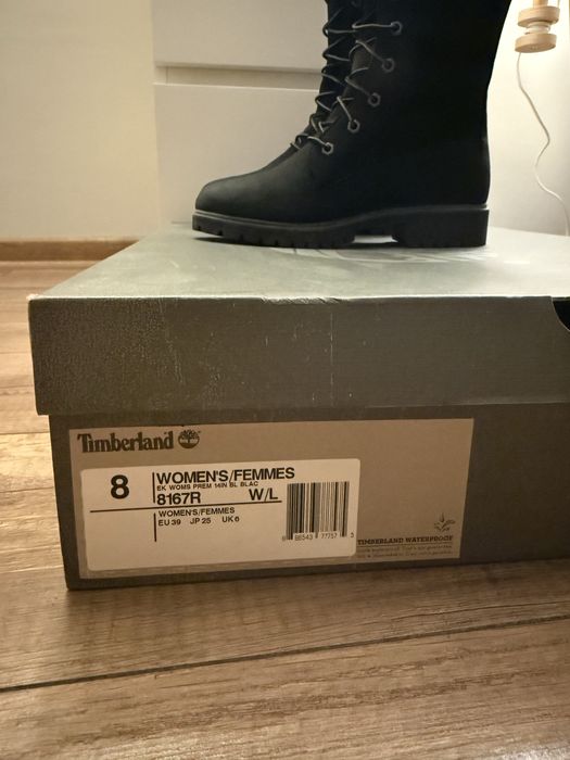 Черни ботуши Timberland, естествена кожа, 39 номер