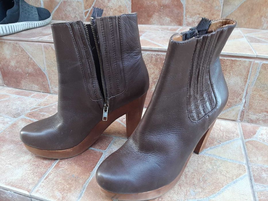 Botine "UTERQUE" - 40 - piele naturala - Maro