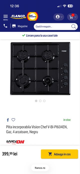 De vanzare plita vision V-BI-PI604EN