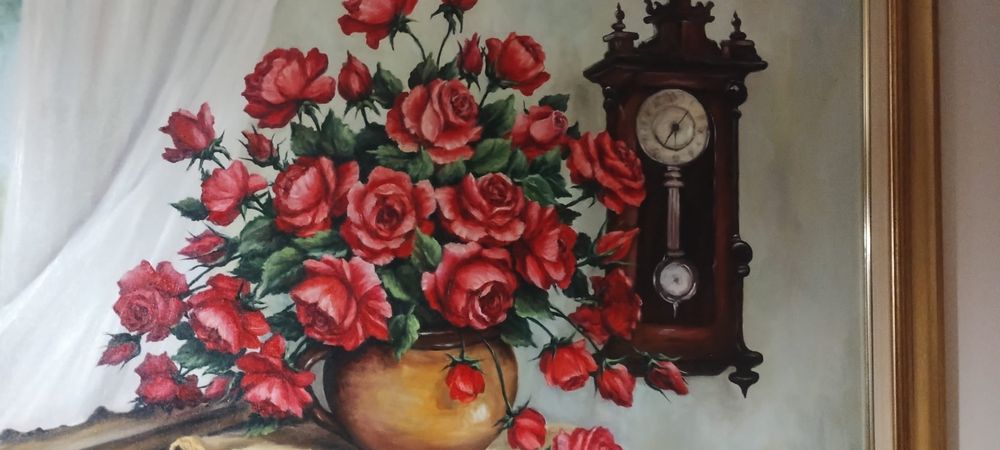 Reducere 50%! Tablou original semnat pictura in ulei dimensiune mare