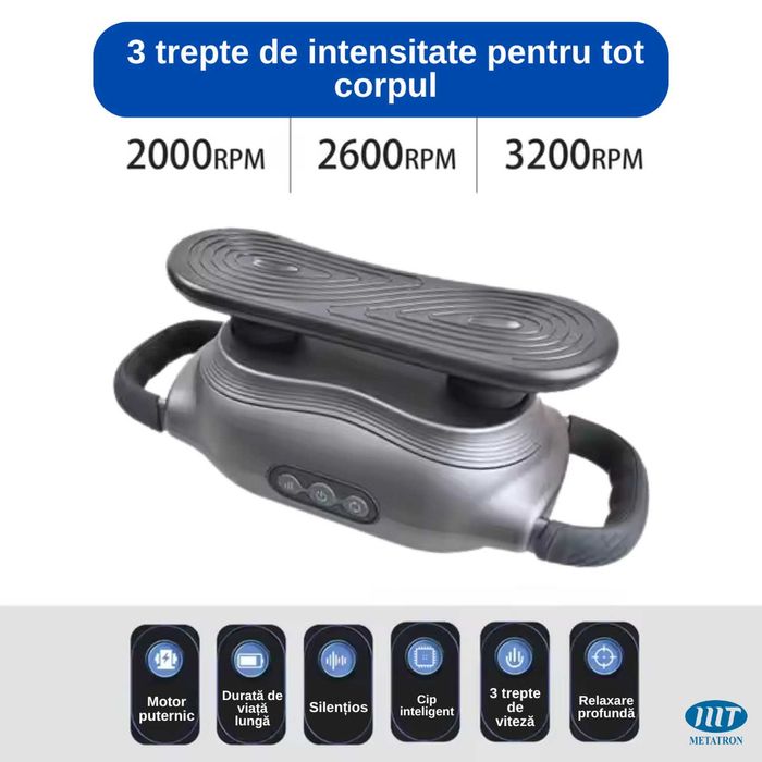 Aparat electric de masaj cu vibratii, multifunctional, 3 capete, 3 moduri, 3 viteze, pentru relaxare tonifiere recuperare si antistres