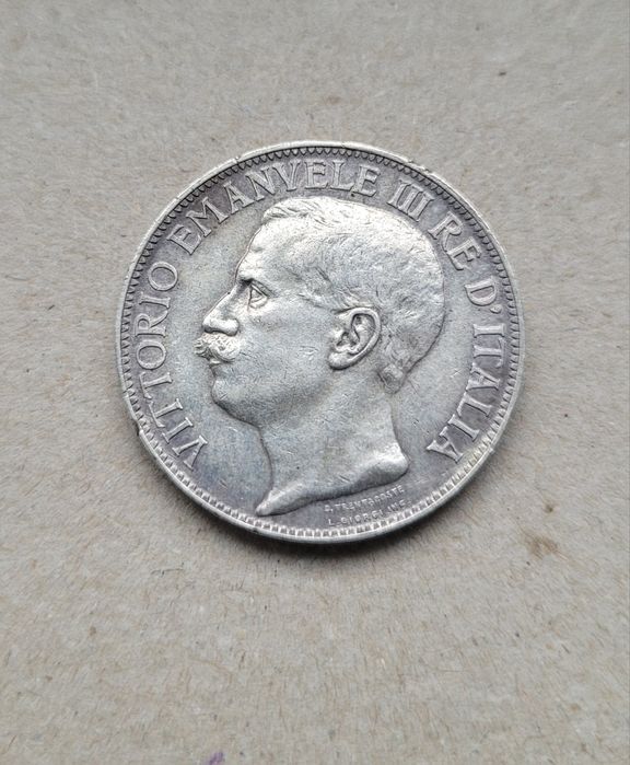Moneda veche argint 2 lire 1911 Italia