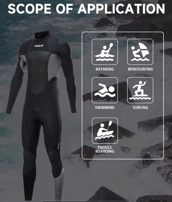 Costum neopren 1.5 mm.protectie piept surfing.snorkeling.