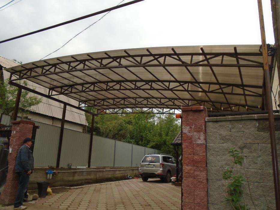 Навесы из профнастила от 35000 тг, из полигаликарбоната от 45000 тг