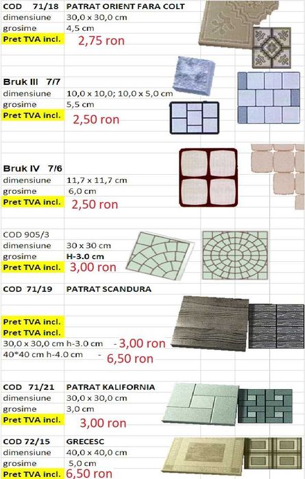 Forme,matrite pentru gard,pavele,dale,borduri,coame,DECOFROL, colorant