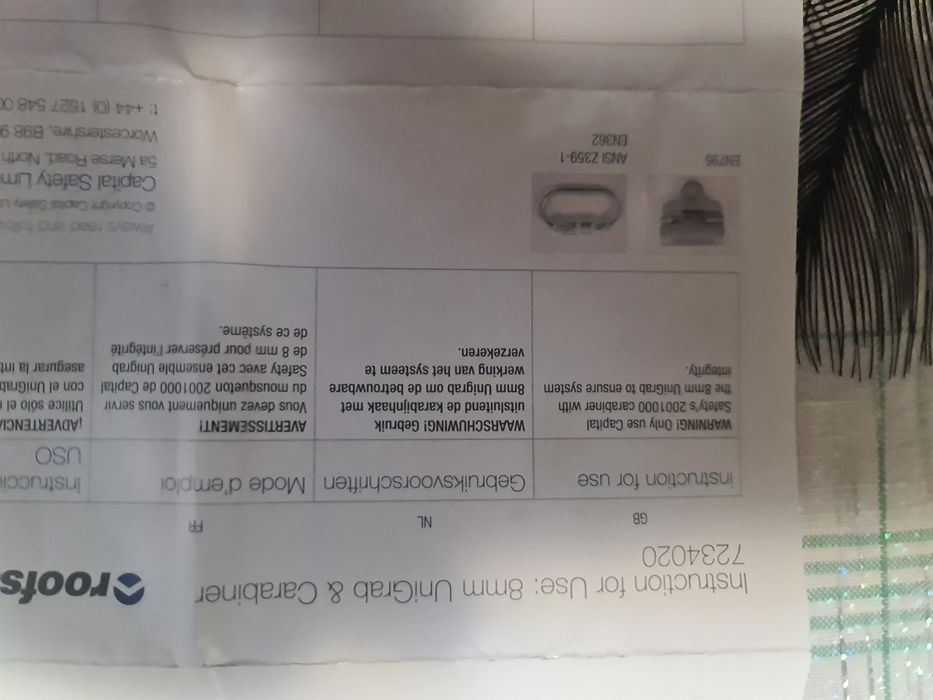 Vând Kit protecție cădere Capital Safety UniGrab + carabinieră 28kN