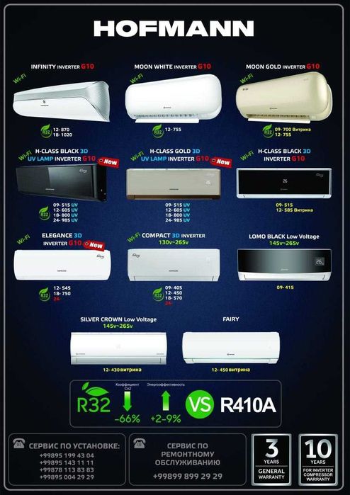 HOFFMAN (12) Кондиционер COMPACT 3D INVERTER Low Voltage   Доставка