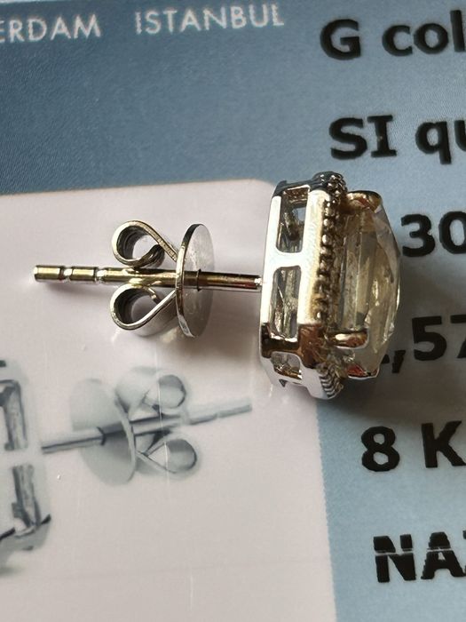 Златни обеци с топаз и диаманти на Blu diamond