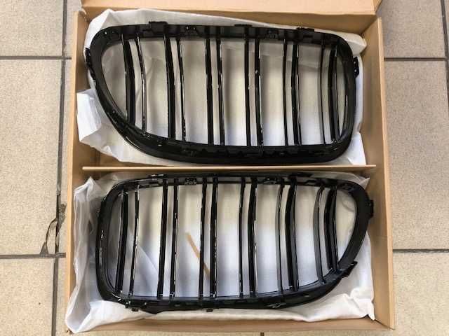 Set Grile/Nari Duble M Style Radiator Bara Bmw Seria 5 F10/F11 Negru Lucios , NOI
