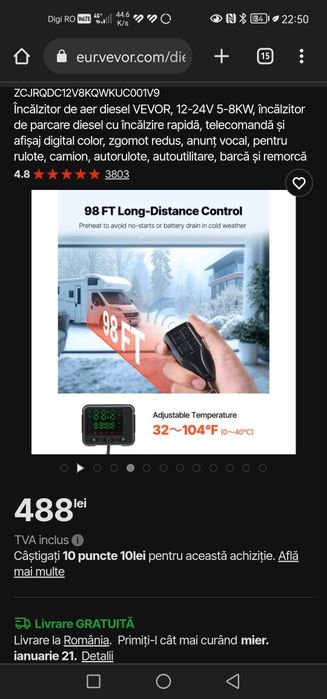 Vevor Incalzitor aer Diesel 8kw Vevor Sirocou