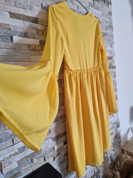 Rochie midi cu maneci clopot, noua, masura XS-S