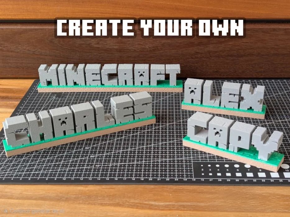 Nume personalizat cu fond de Minecraft