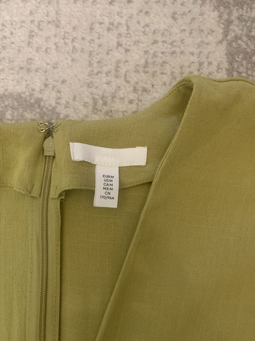 Rochie din in dama de vara cu manecile largi clopot h&m