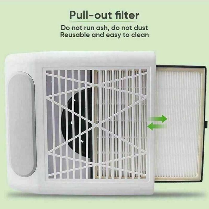 80W Професионален мощен прахоуловител с ФИЛТЪР нокти,маникюр,педикюр