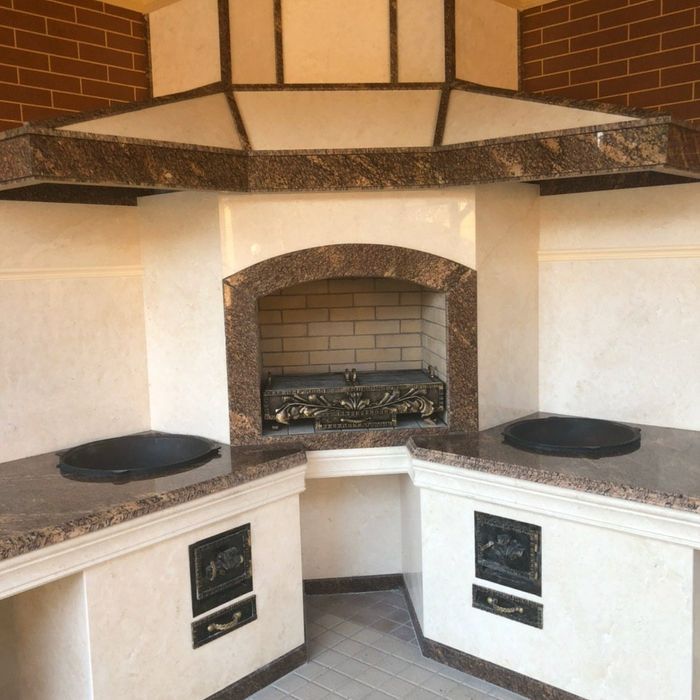 Летние кухни. Барбекю. Очаг кладка облицовка обслуживания.