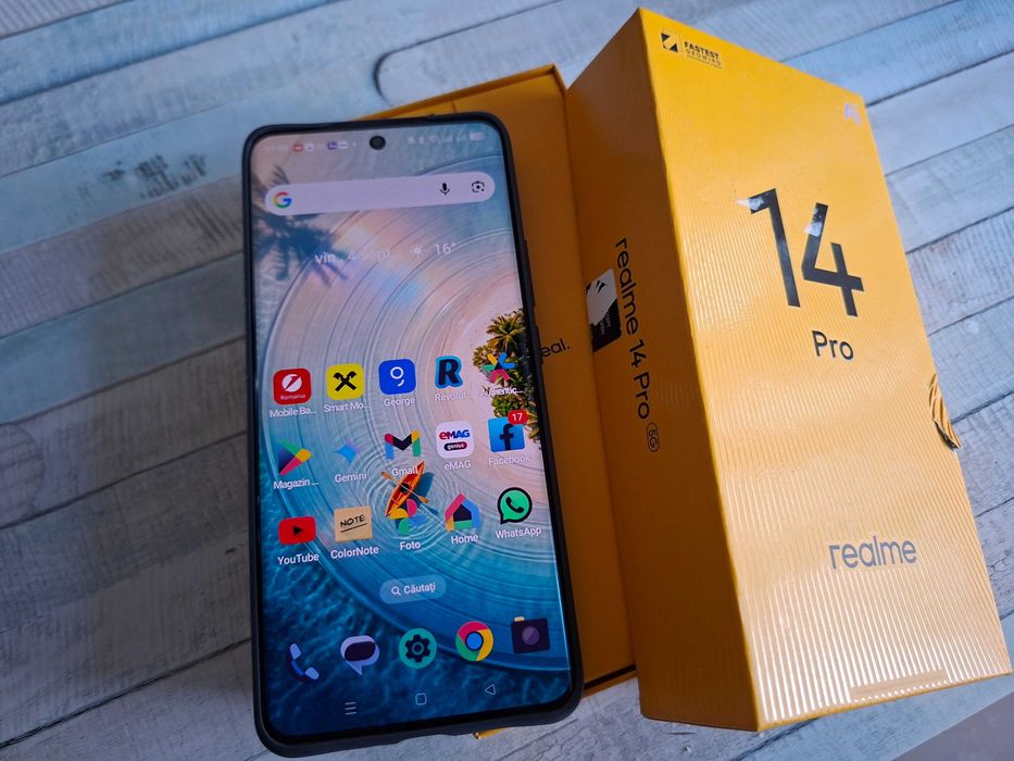 Telefon mobil realme 14 Pro 5G, Dual SIM, 256GB, 8GB RAM, Suede Grey