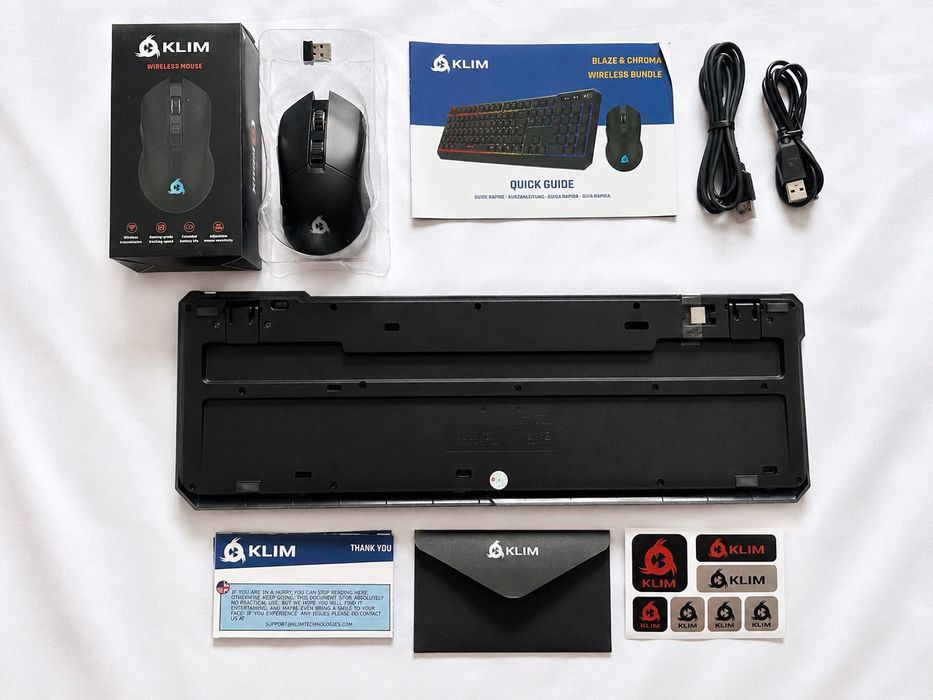 KLIM Blaze & Chroma Wireless Gaming Bundle – Set Tastatură și Mouse Wireless