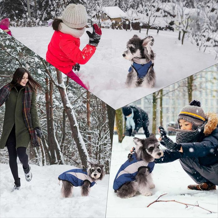 Топло палто за кучета/котки Poseca, светлоотразителна лента, размер S