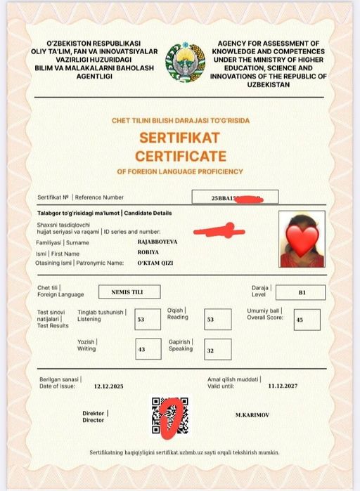 Nemis tili Online Kurs Tajribali Ustozdann