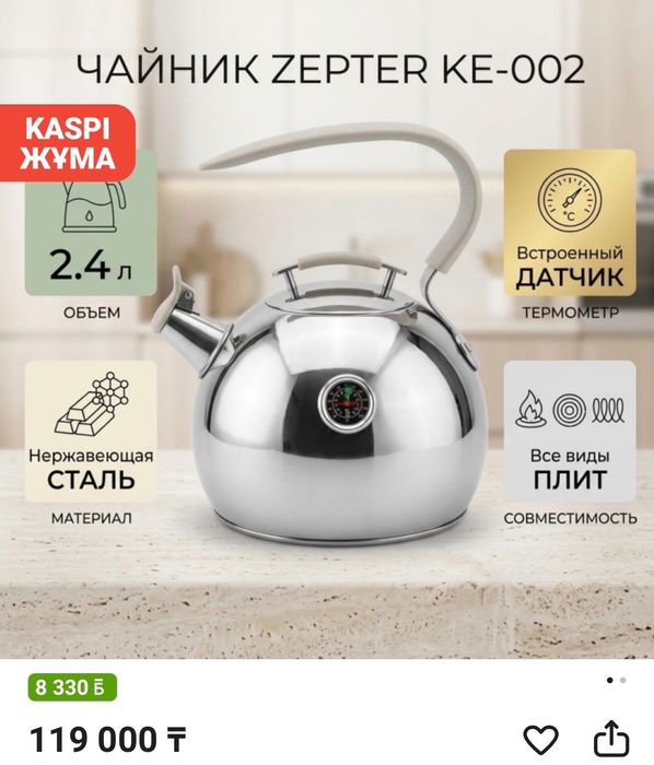 Чайник Zepter сталь