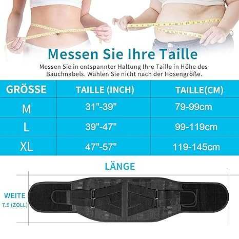 Centura de sustinere a spatelui incalzita, cu baterie reincarcabila XL