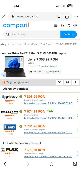Laptop Lenovo Thinkpad t14 gen5