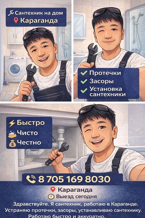 Сантехник,электрик, плотник. И тд.