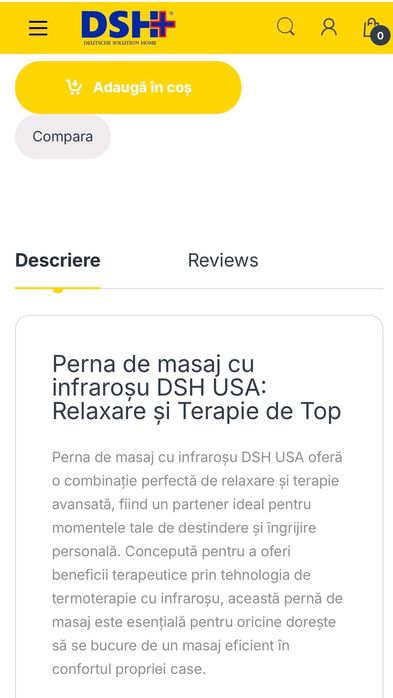 Pernă masaj DSH cu infraroșu