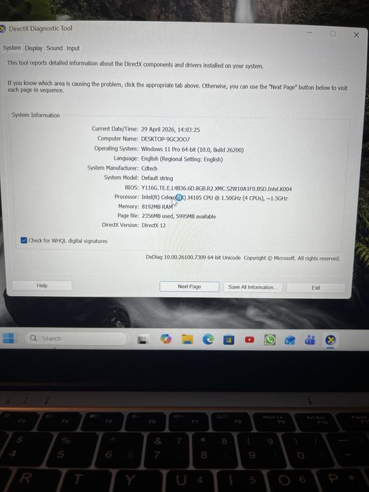 Laptop model nou 8 GB ram