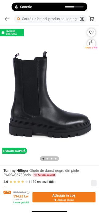 Ghete Tommy Hilfiger 39 din piele