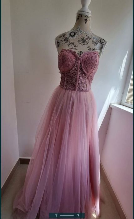 Rochie brodata manual ,rochie de seara