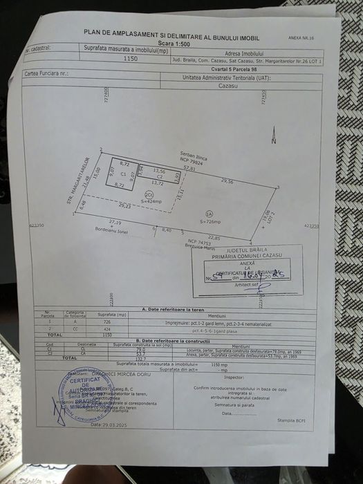 Casa + teren 1150 mp Cazasu