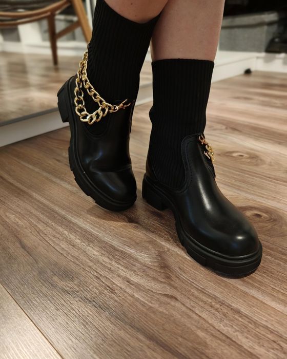 Cizme ghete gold chains 37