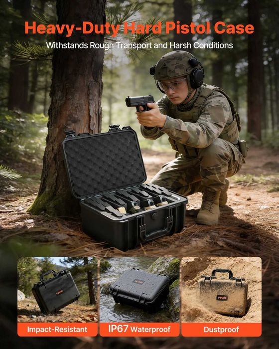 Твърд защитен куфар за оръжия водоустойчив, с XPE пяна, 404×319×192 мм