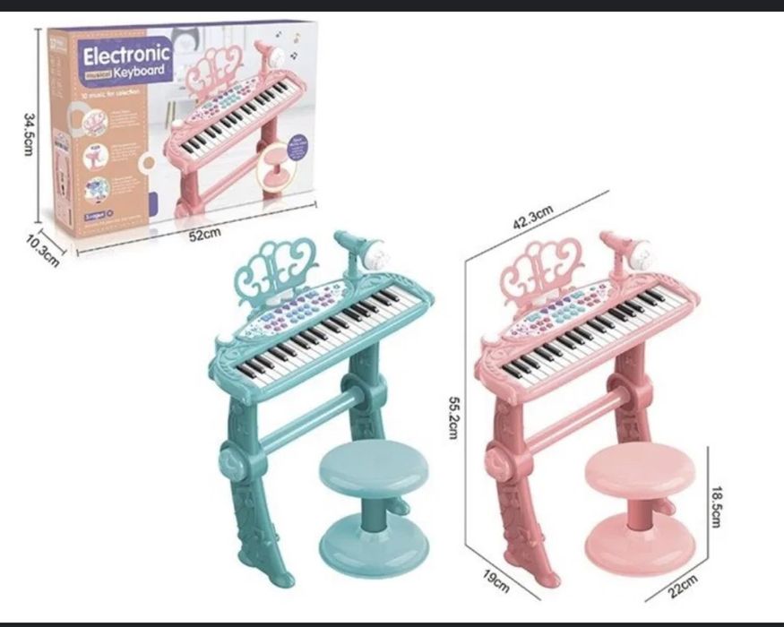 Детское электронное пианино с микрофоном, музыкальная.