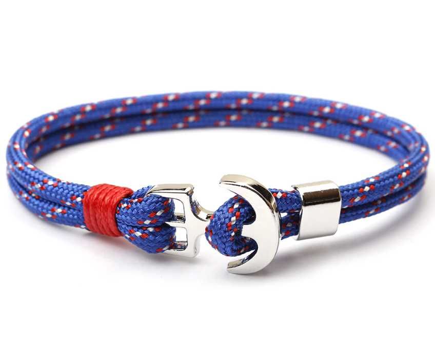Bratara Ancora, Model unisex, Albastra, 20cm