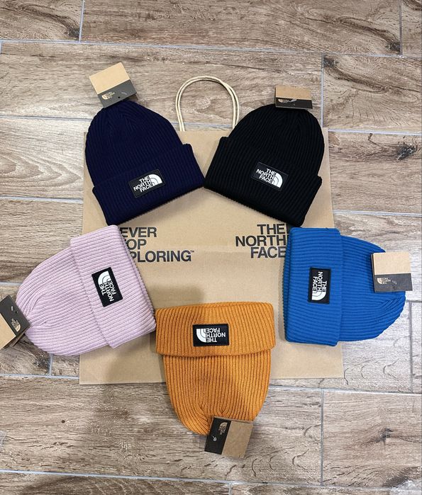 The North Face box logo cuffed beannie зимна шапка