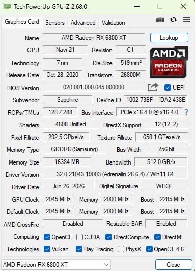 Rx 6800xt 16GB  saphire в идеальном состояние